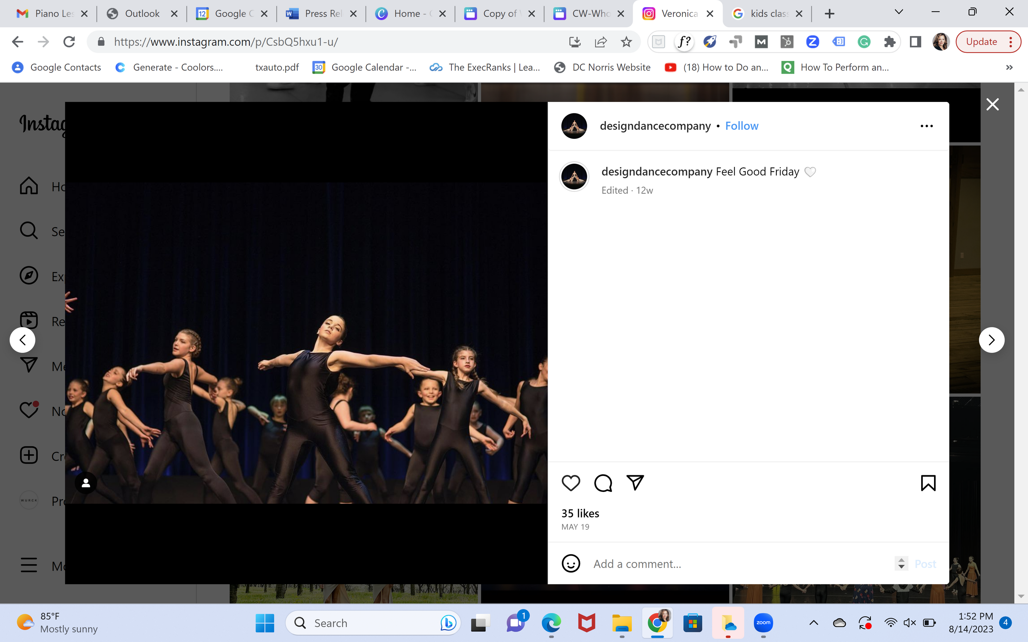 Members of Design Dance Company, Traverse City's premier dance program focused on cultivating art, community, and character warm up together on stage before their spring performance titled 'Bloom' in Traverse City, Michigan.